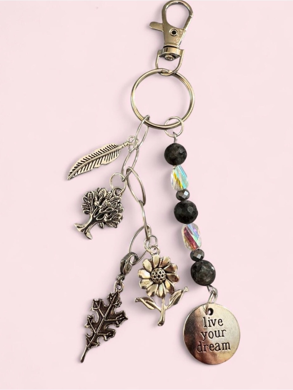 Handcrafted Nature-Inspired Bag Charm: âLive Your Dreamâ - Picture 5 of 6